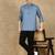 Grey rayon sequins Short kurta for men