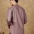 Pink silk embroidered short kurta for men