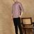Pink silk embroidered short kurta for men