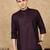 Purple silk embroidered Short kurta for men