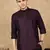 Purple silk embroidered Short kurta for men