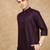 Purple silk embroidered Short kurta for men