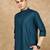 Blue rayon sequins short kurta for men