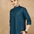 Blue rayon sequins short kurta for men