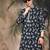 Blue silk sequins kurta for men