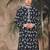 Blue silk sequins kurta for men