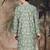 Green silk sequins kurta for men