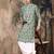Green silk sequins kurta for men