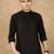 Black rayon floral Short kurta for men