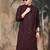 Purple silk blend sequins kurta for men