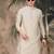 Beige silk blend sequins kurta for men