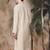 Beige silk blend sequins kurta for men