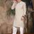 Beige silk blend sequins kurta for men