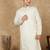 Cream rayon floral kurta for men