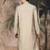 Beige silk blend sequins kurta for men