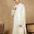 Cream rayon floral kurta for men