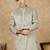 Green rayon floral kurta for men