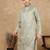 Green rayon floral kurta for men