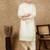 Cream rayon floral kurta for men