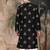 Black silk blend sequins kurta for men