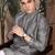 Grey silk blend sequins kurta for men