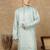 Green rayon floral kurta for men
