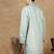 Green rayon floral kurta for men