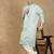 Green rayon floral kurta for men