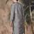 Grey silk blend sequins kurta for men