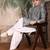 Grey silk blend sequins kurta for men