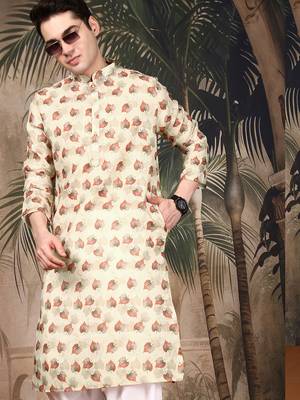 Multicolor silk blend solid kurta for men 3