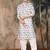 Blue silk blend solid kurta for men
