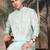 Green silk blend solid kurta for men