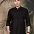 Black silk blend solid Short kurta for men