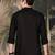 Black silk blend solid Short kurta for men