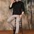 Black silk blend solid Short kurta for men