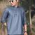 grey silk blend embroidered Short kurta for men