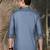 grey silk blend embroidered Short kurta for men