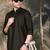 Green silk blend embroidered Short kurta for men