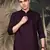 Purple silk blend embroidered Short kurta for men