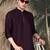 Purple silk blend embroidered Short kurta for men