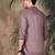 Brown silk blend embroidered Short kurta for men