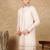 Pink rayon floral kurta for men
