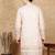 Pink rayon floral kurta for men