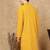 Mustard jaquard floral kurta for men