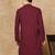 Maroon cotton blend solid kurta for men