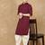 Maroon cotton blend solid kurta for men