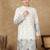 Off white cotton solid kurta for men
