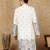 Off white cotton solid kurta for men