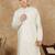 Cream cotton printed kurta for men